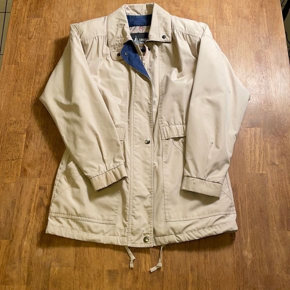 London Fog Jackets & Blazers - LONDON FOG WOMENS XS CREAM TRENCH PARKA UTILITY FARM
